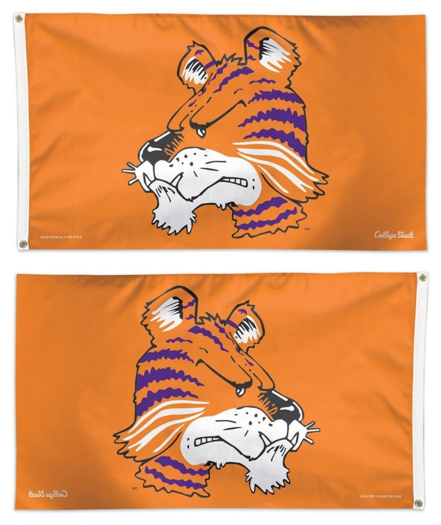Clemson Tigers Flag 3x5 Throwback Logo