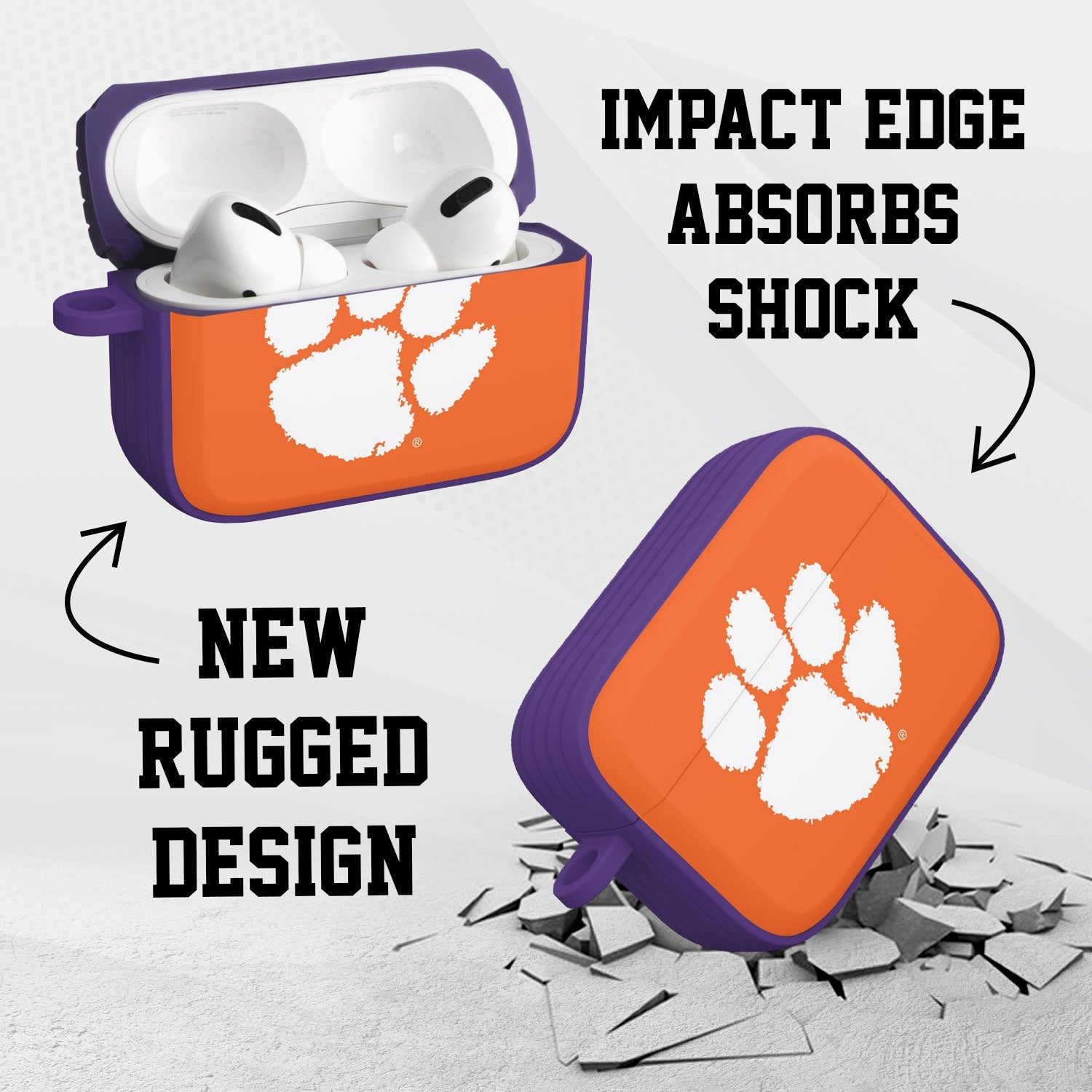 Clemson Tigers HDX Apple AirPods Pro 1 & 2 Case Cover 2
