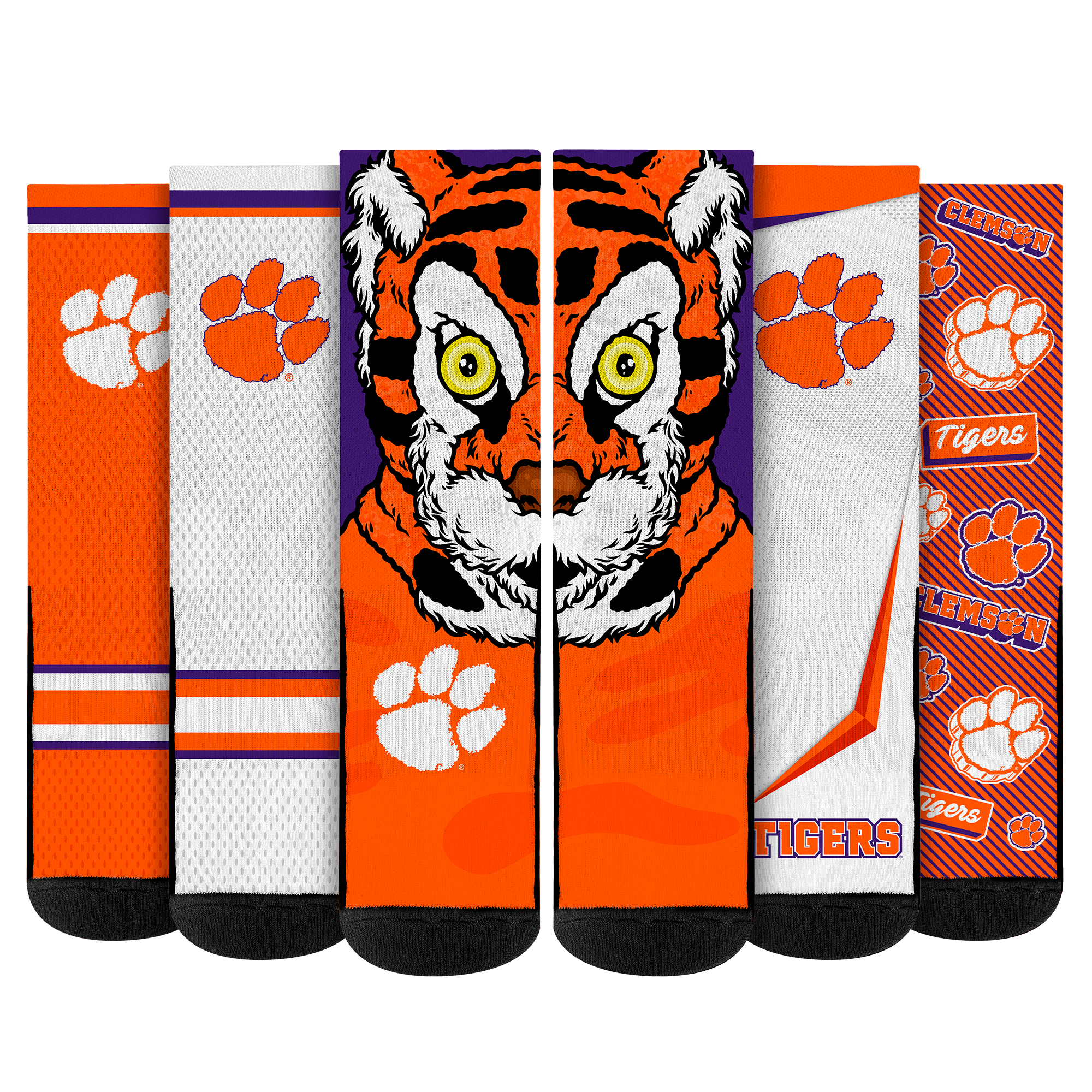 Clemson Tigers - Super Fan Bundle 5-Pack | Rock 'Em Socks