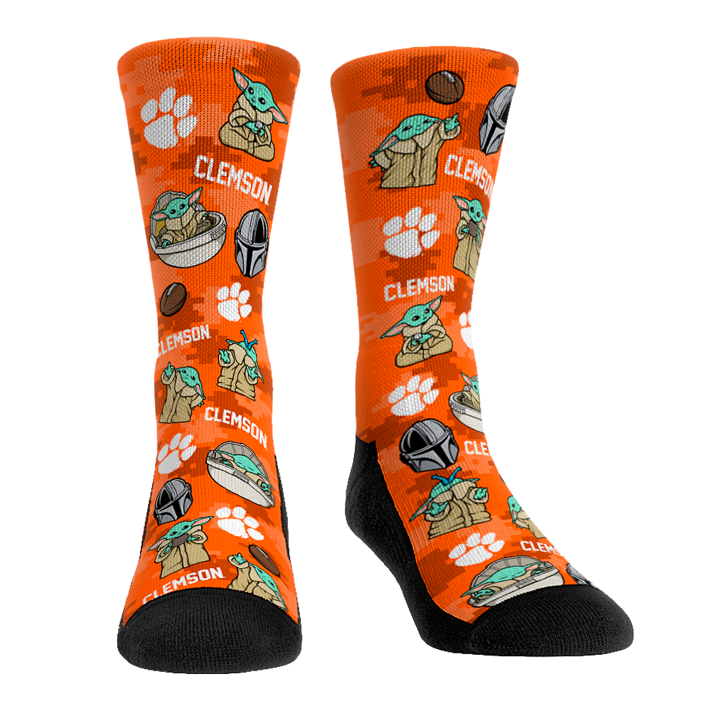 Clemson Tigers - Star Wars  - Grogu All-Over | Rock 'Em Socks