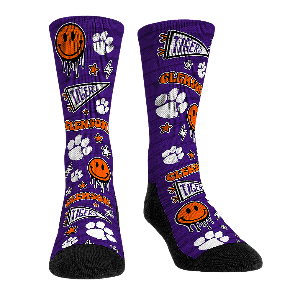 Clemson Tigers - Smiley Stickers | Rock 'Em Socks