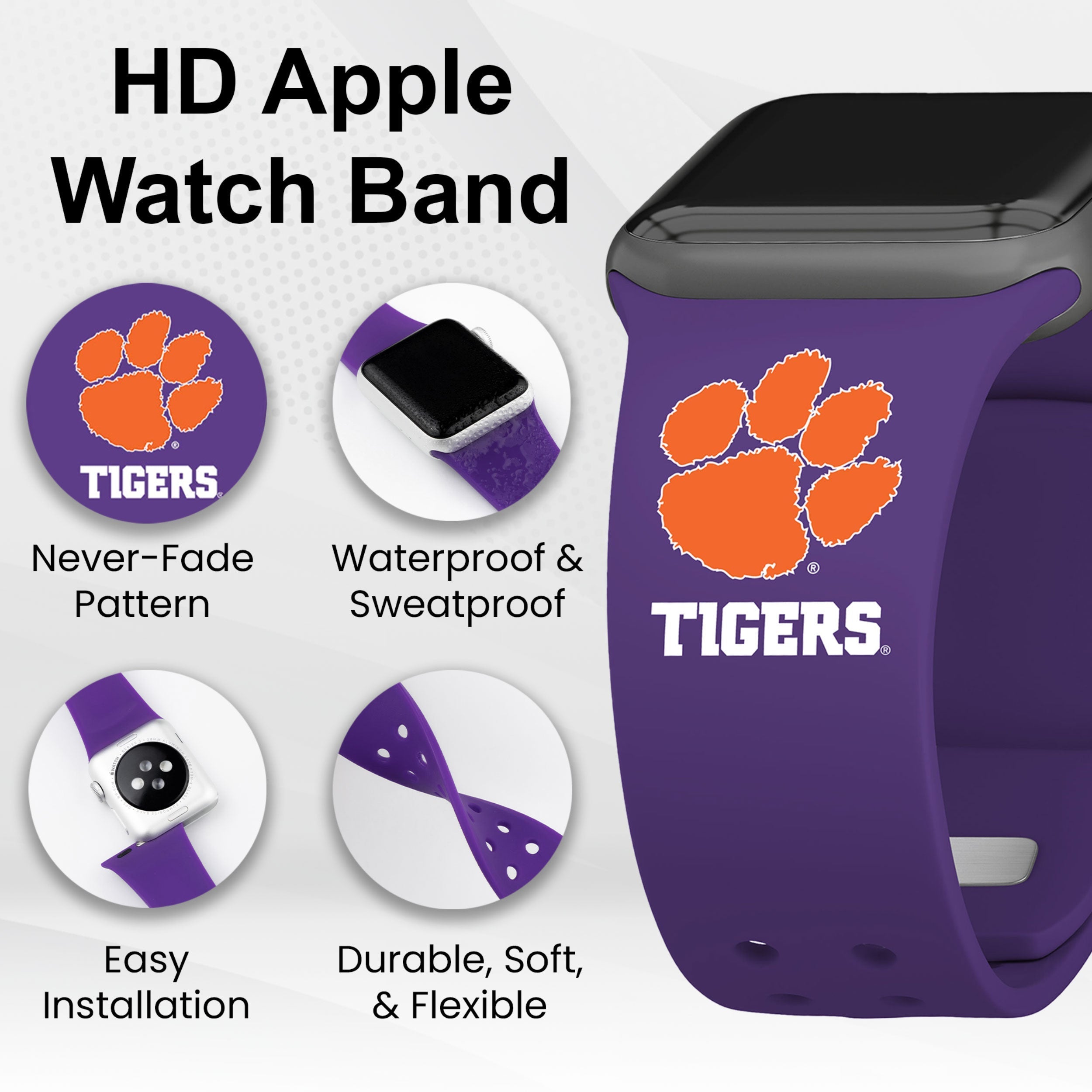 Clemson Tigers HD Apple Watch Band 14