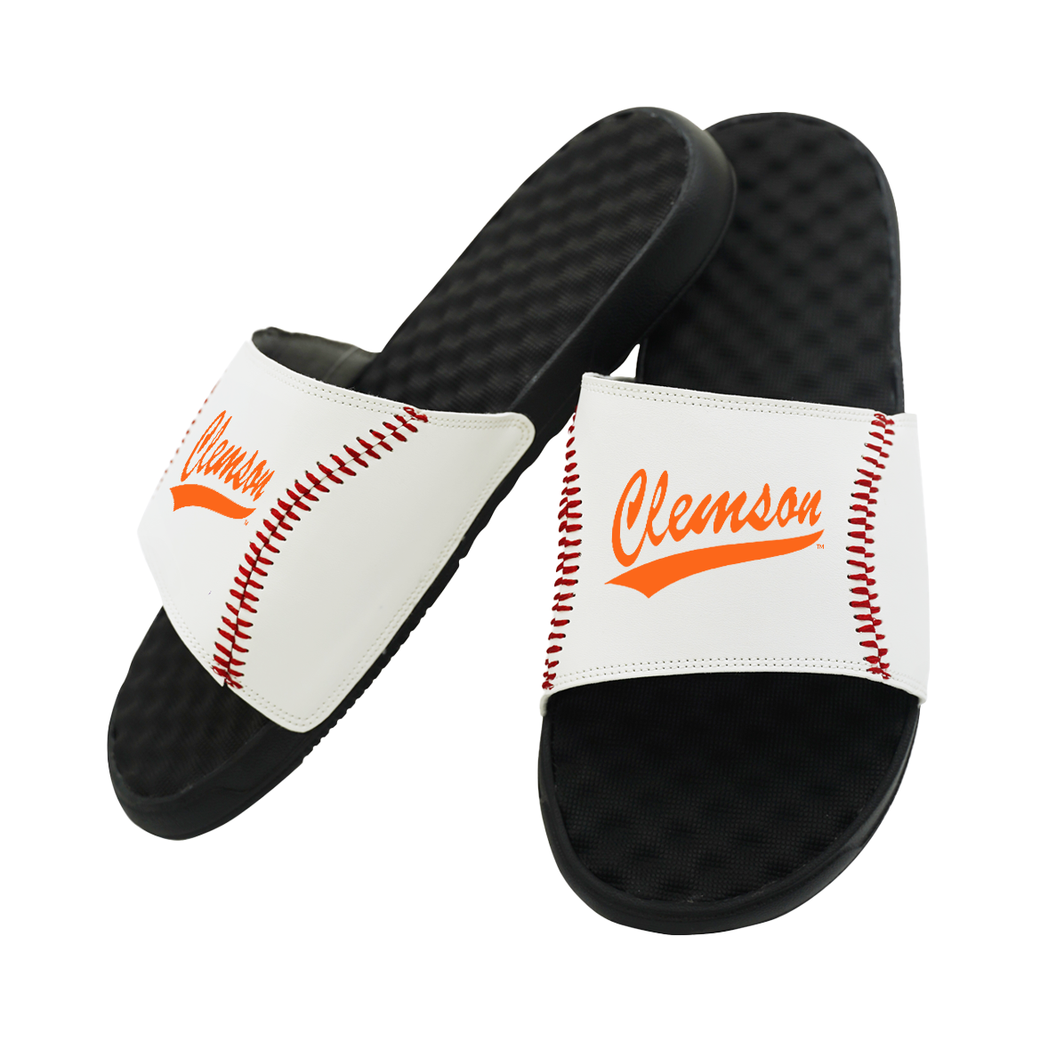 Clemson Tigers Baseball Stitch Slide Sandals 1