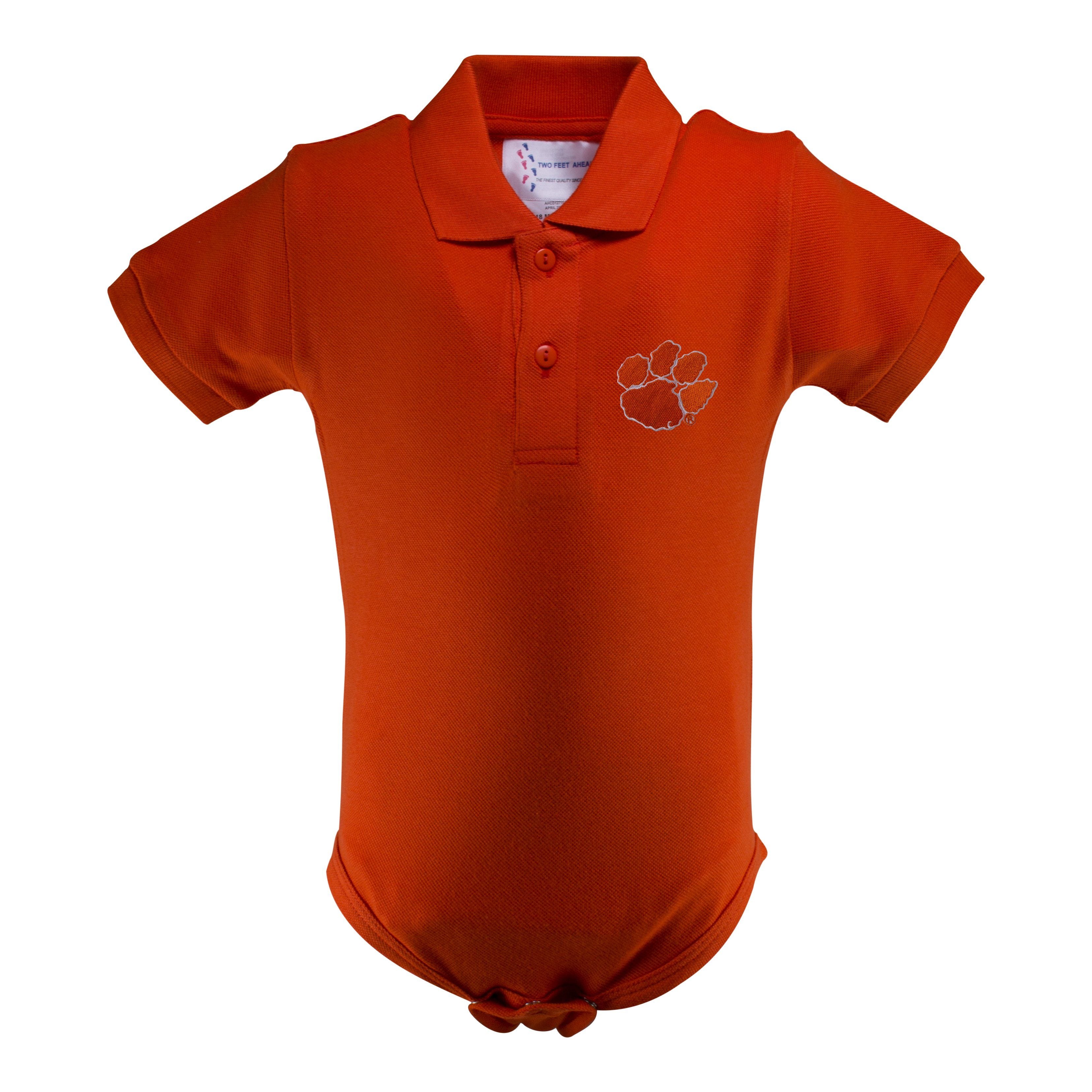 Clemson Golf Shirt Romper | Two Feet Ahead