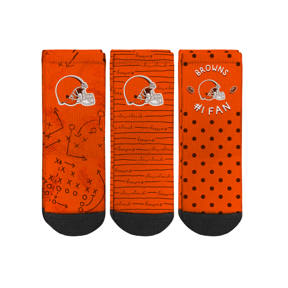 Cleveland Browns - Number 1 Fan 3-Pack (Toddler) | Rock 'Em Socks 1
