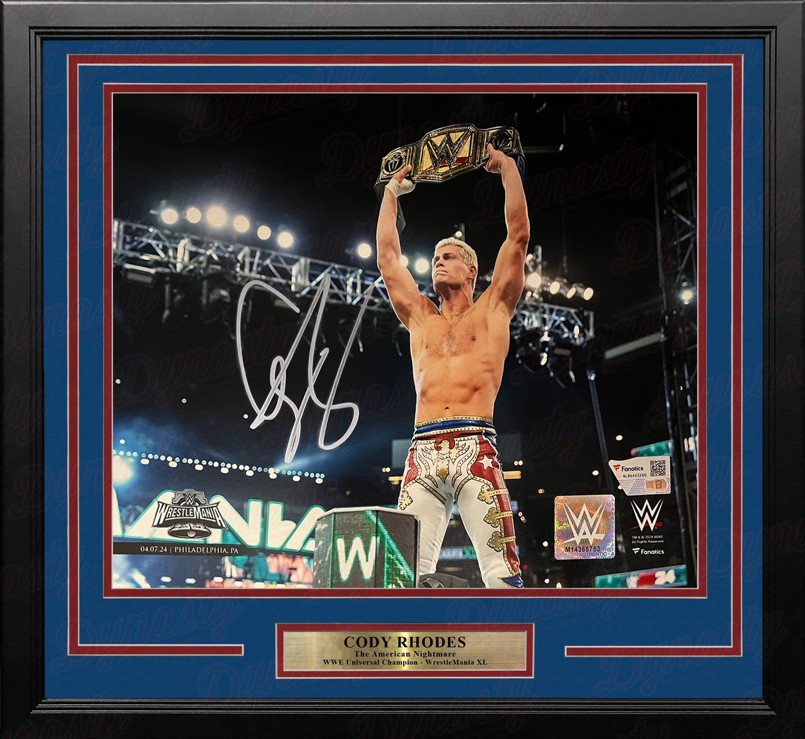 Cody Rhodes WrestleMania XL Championship Celebration Autographed 16x20 Framed WWE Wrestling Photo 2