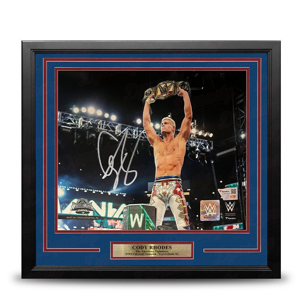Cody Rhodes WrestleMania XL Championship Celebration Autographed 16x20 Framed WWE Wrestling Photo 1
