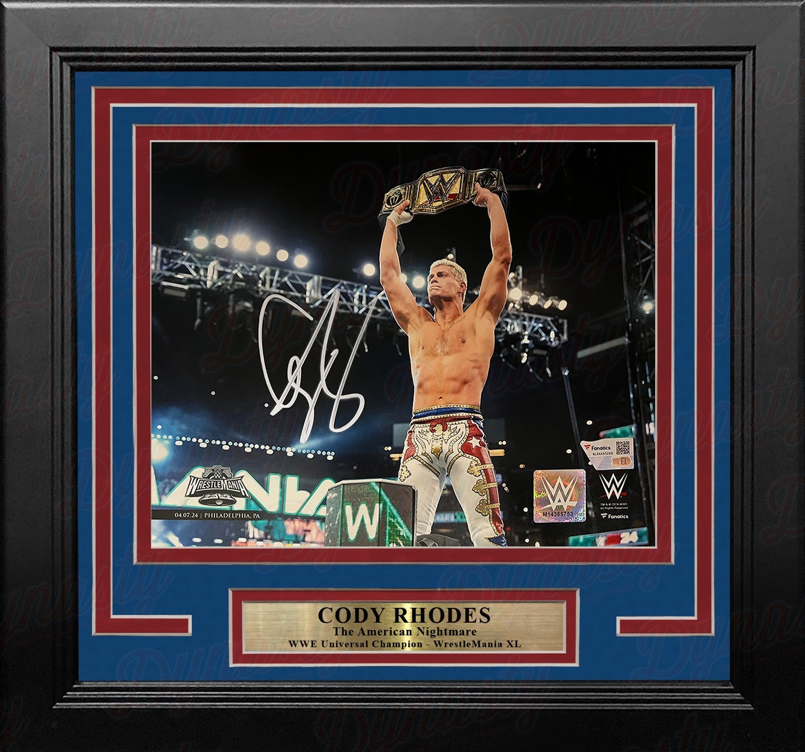 Cody Rhodes WrestleMania XL Championship Celebration Autographed 8" x 10" Framed WWE Wrestling Photo 2