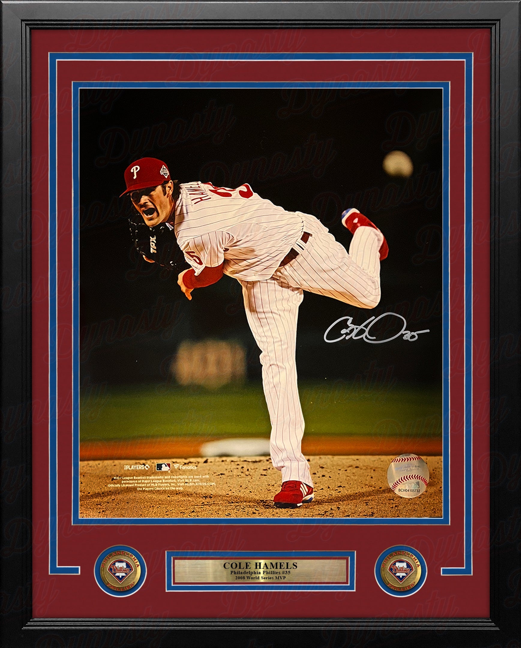 Cole Hamels 2008 World Series Philadelphia Phillies Autographed 16" x 20" Framed Baseball Photo 2