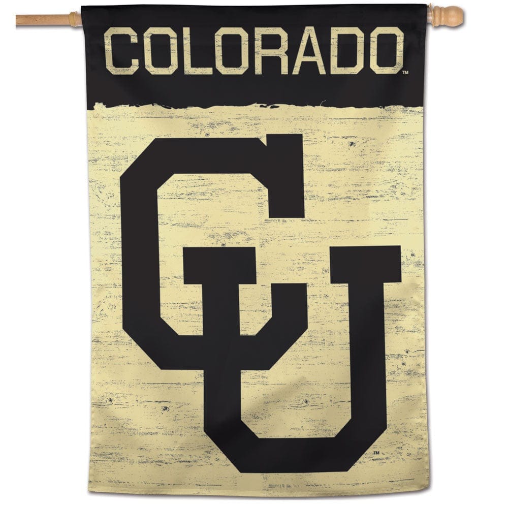 Colorado Buffaloes Flag Vintage CU Logo Vertical Banner
