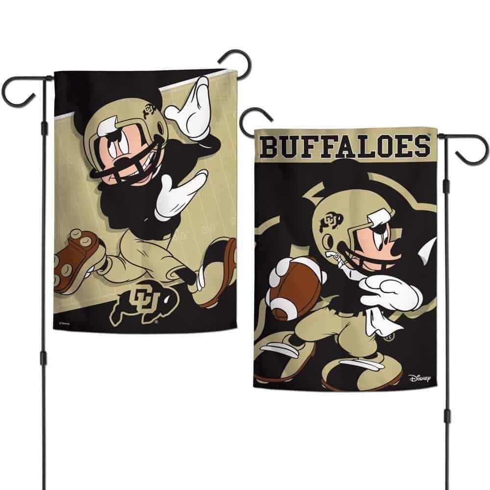 Colorado Buffaloes Garden Flag 2 Sided Mickey Mouse