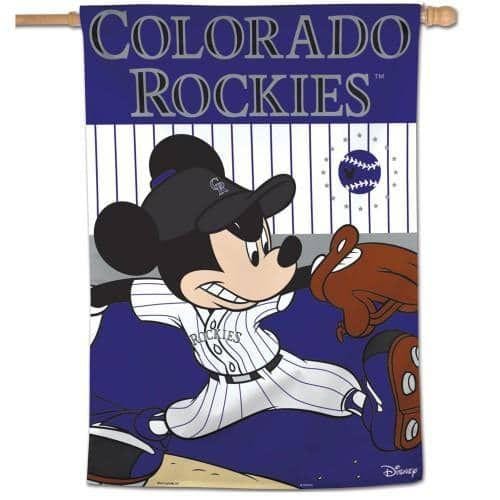 Colorado Rockies Banner Disney Mickey Mouse Baseball House Flag