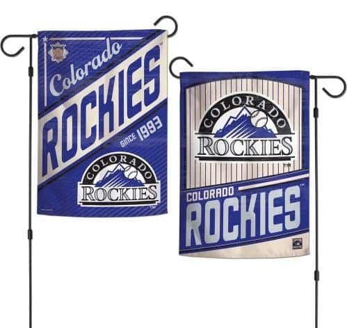 Colorado Rockies Garden Flag 2 Sided Classic Logo Pinstripe 1