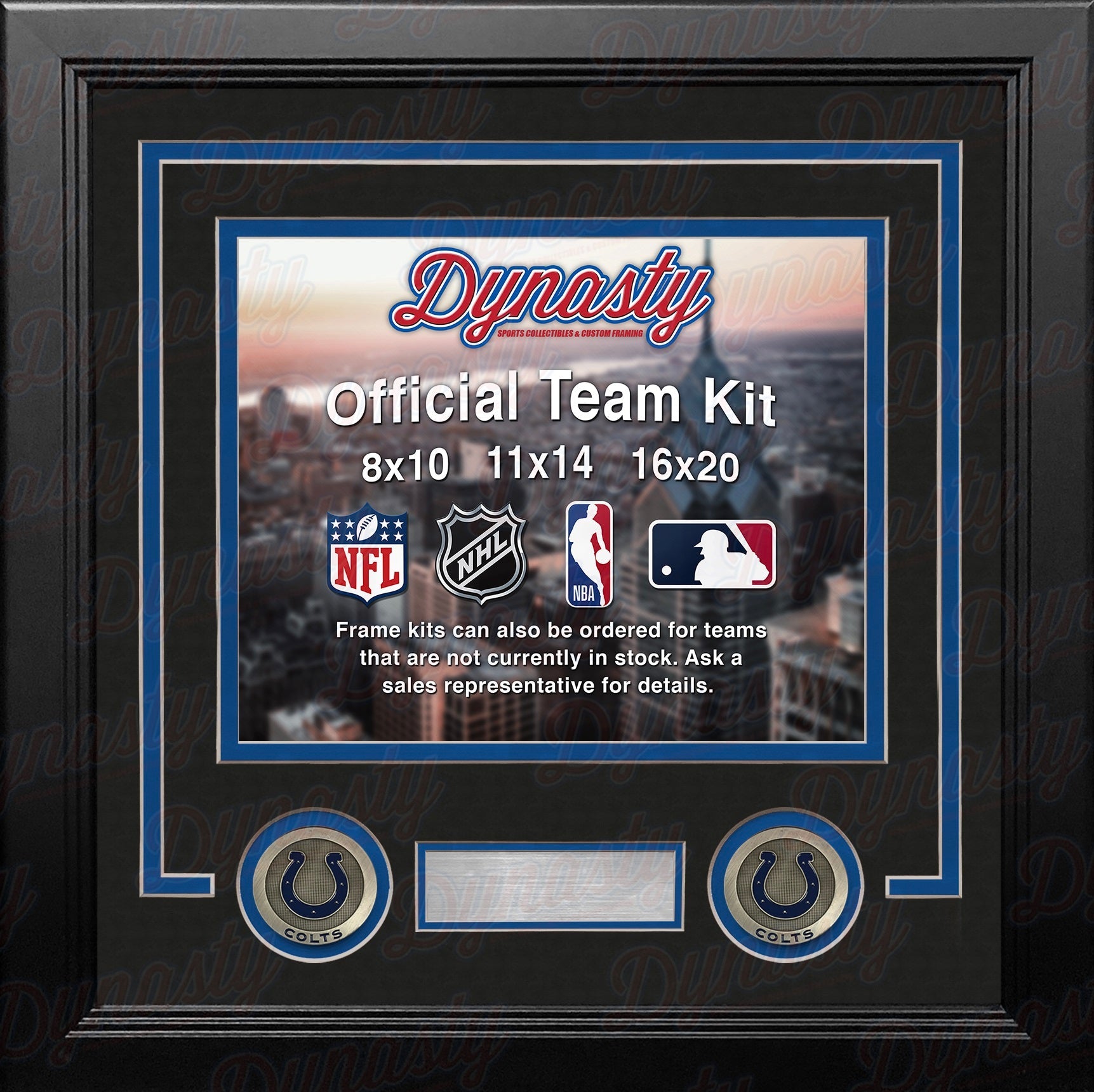 Indianapolis Colts Custom NFL Football 16x20 Picture Frame Kit (Multiple Colors) 3