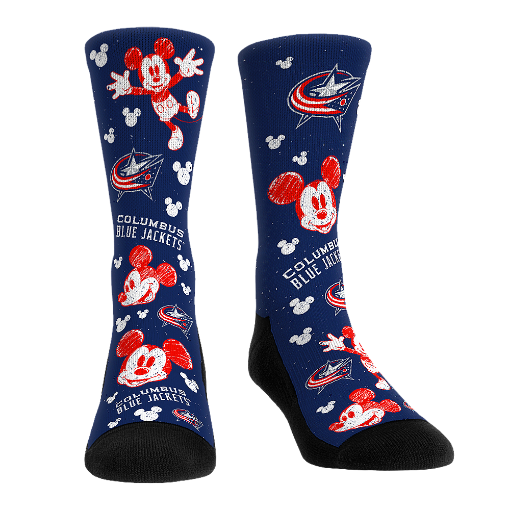 Columbus Blue Jackets - Disney - Mickey Sketch | Rock 'Em Socks
