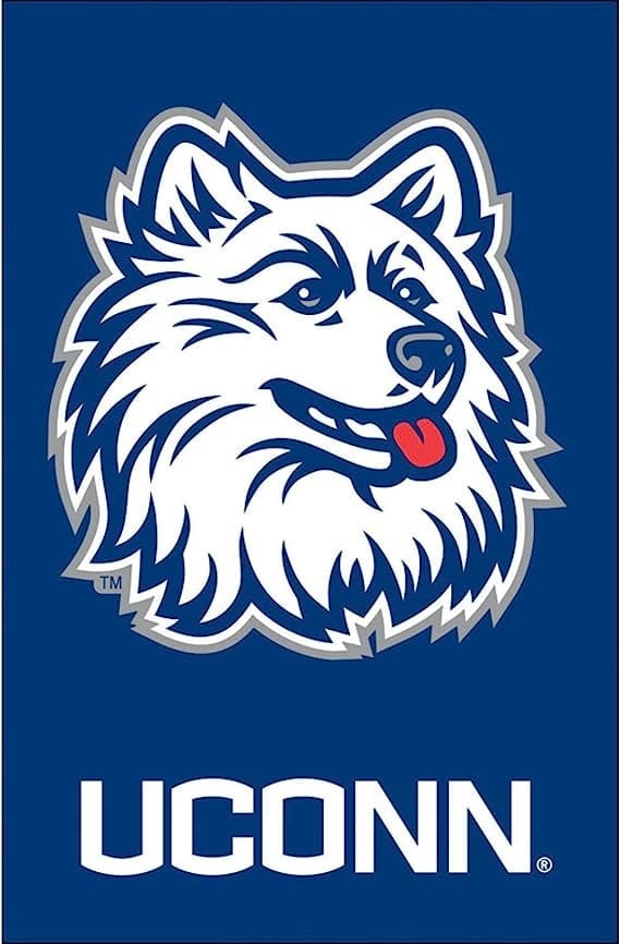 Connecticut Huskies Garden Flag 2 Sided Applique Logo