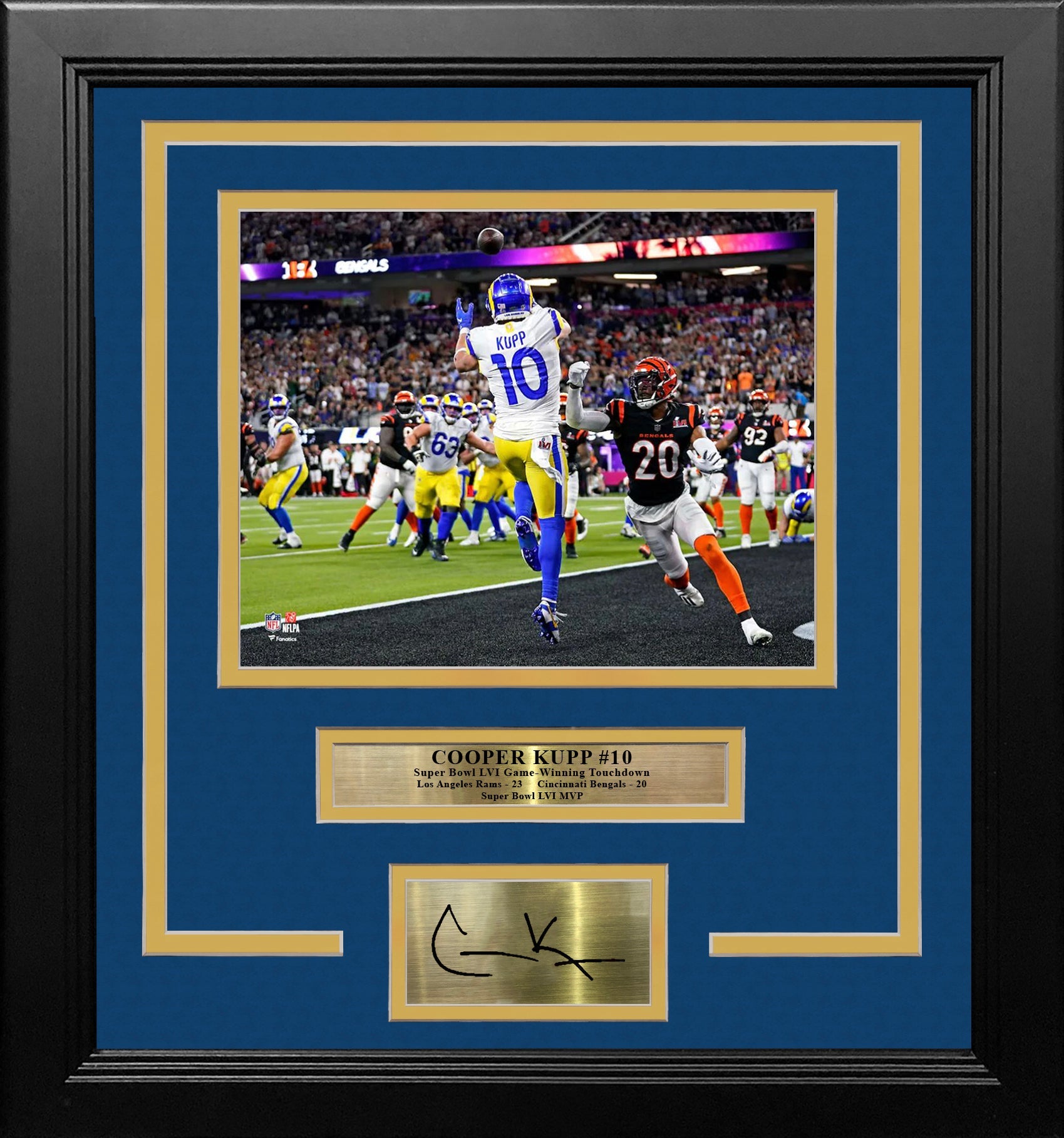 Cooper Kupp Super Bowl LVI Game-Winning Touchdown LA Rams 8" x 10" Framed Photo with Engraved Autograph 2