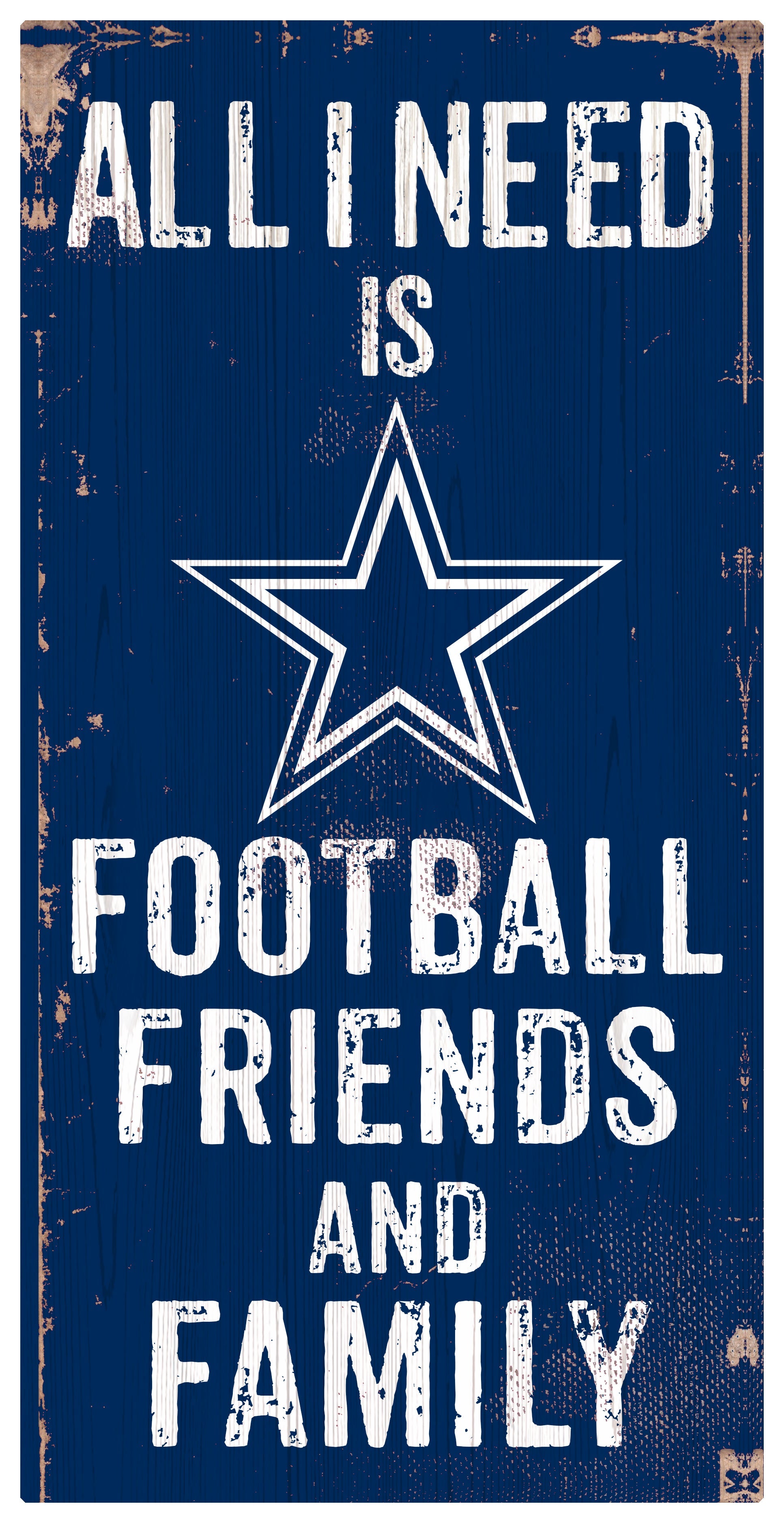 Dallas Cowboys Football, Friends, & Family Wood Sign 1