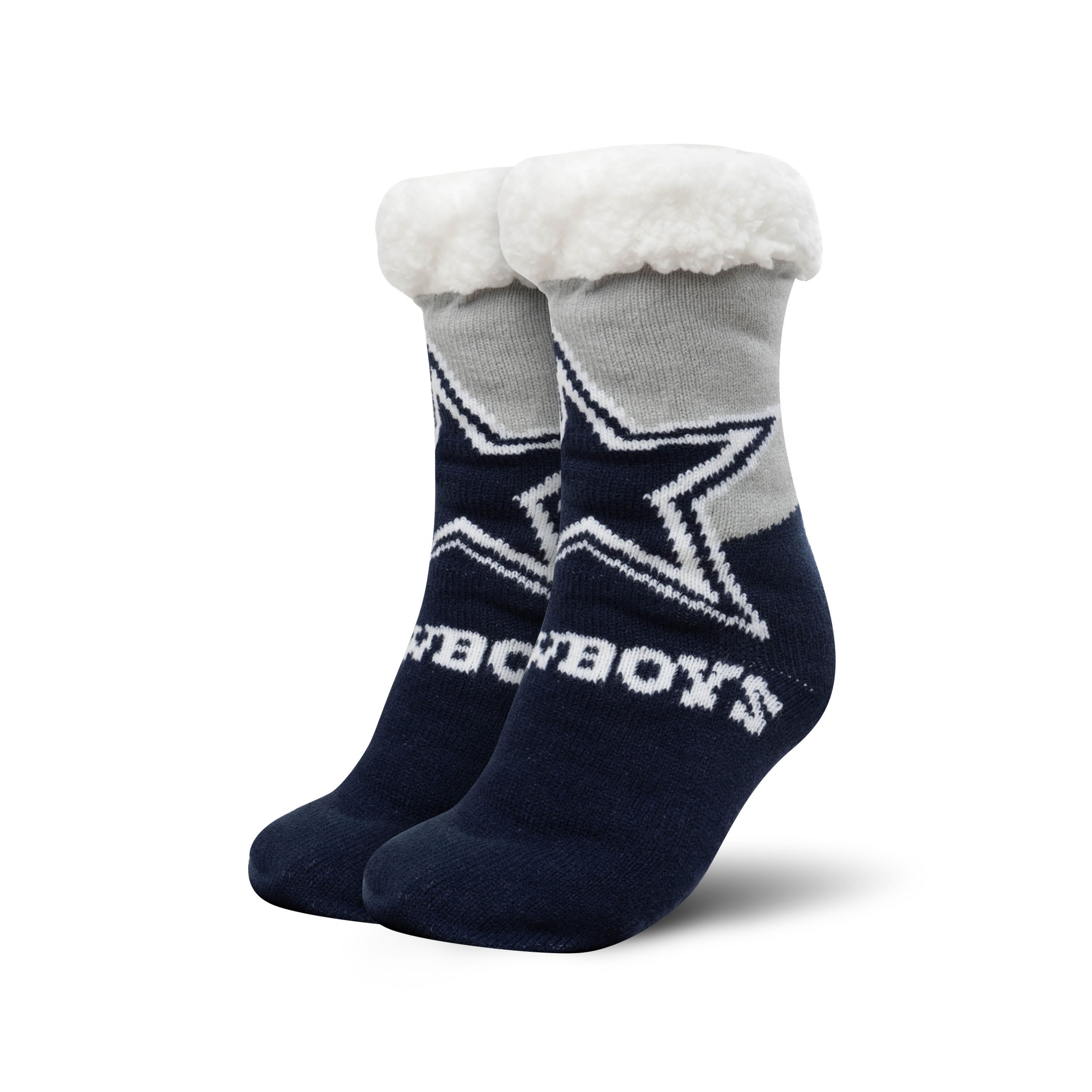 Dallas Cowboys Colorblock Footy Slipper Socks 1