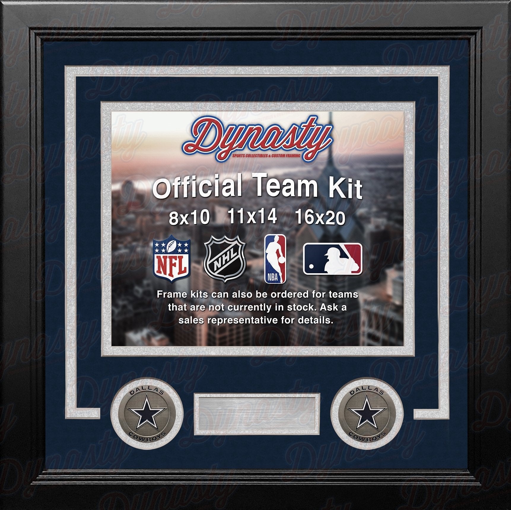 Dallas Cowboys Custom NFL Football 16x20 Picture Frame Kit (Multiple Colors) 1