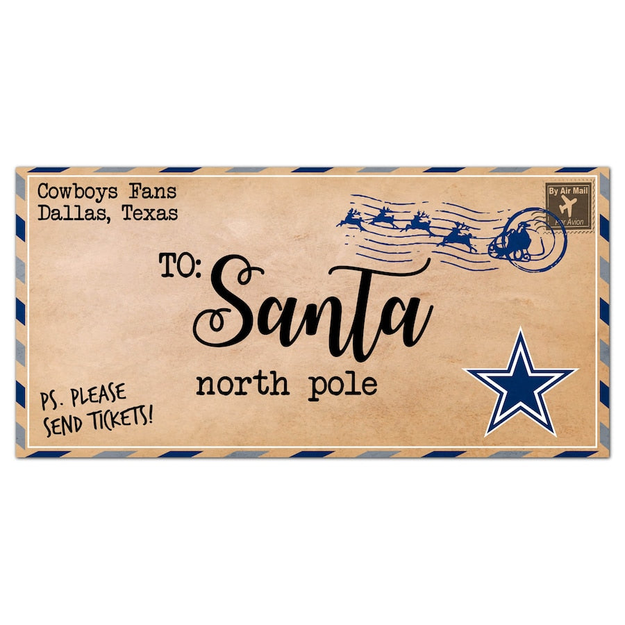 Dallas Cowboys 6'' x 12'' Letter to Santa Sign 1
