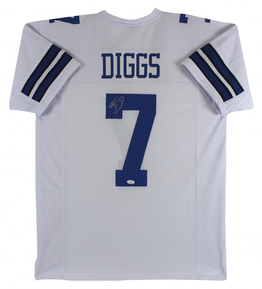 Trevon Diggs Dallas Cowboys Autographed White Football Jersey 1