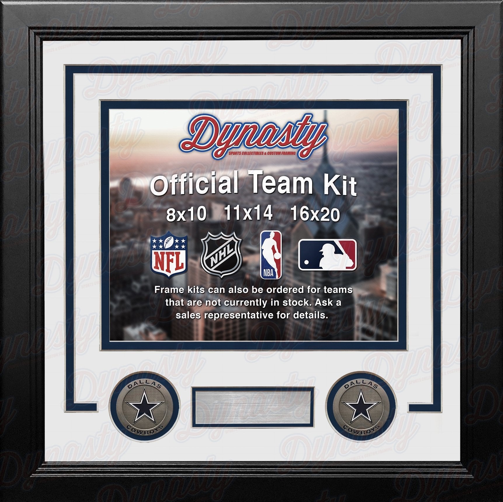 Dallas Cowboys Custom NFL Football 11x14 Picture Frame Kit (Multiple Colors) 3