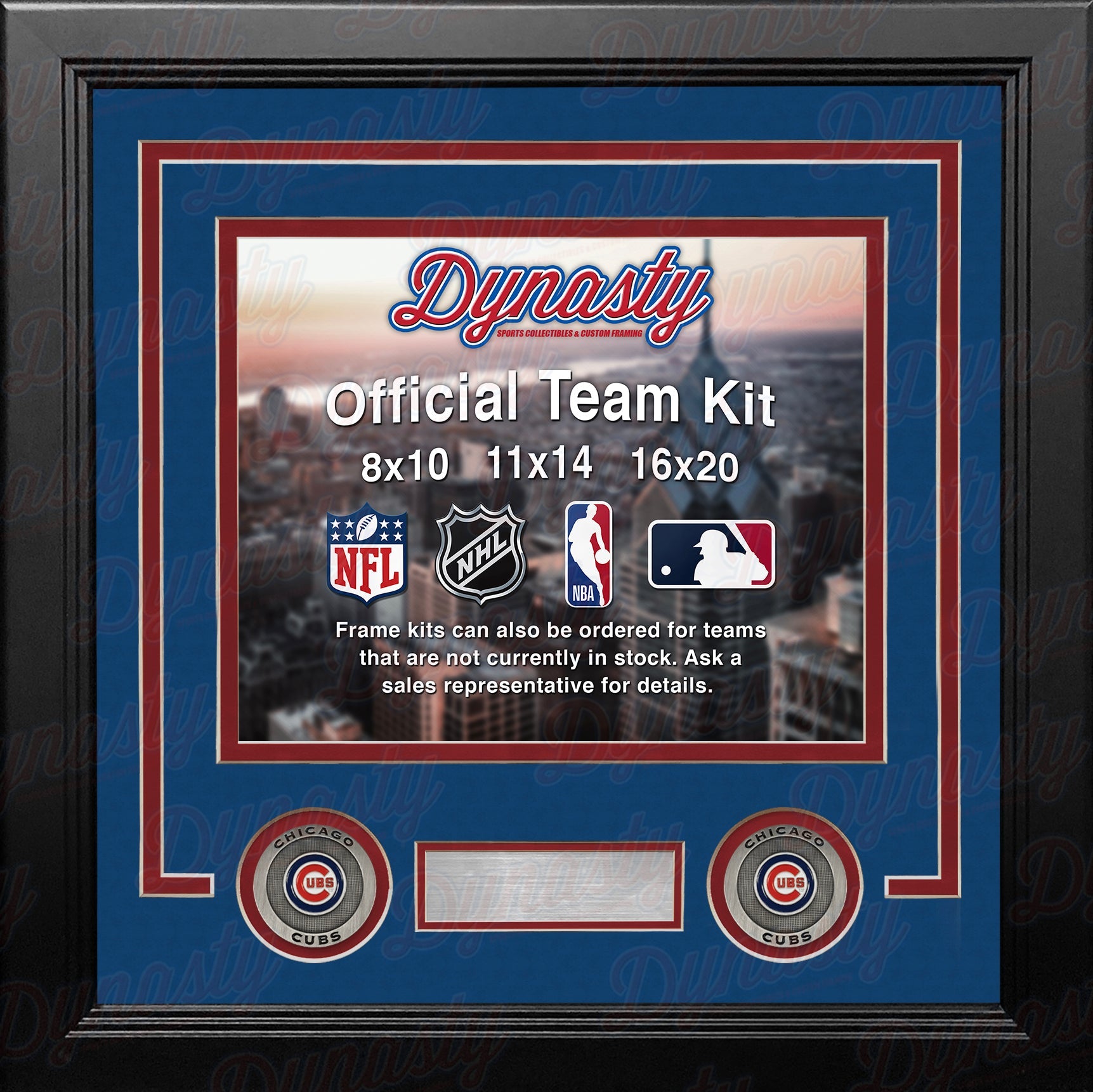 Chicago Cubs Custom MLB Baseball 8x10 Picture Frame Kit (Multiple Colors) 1