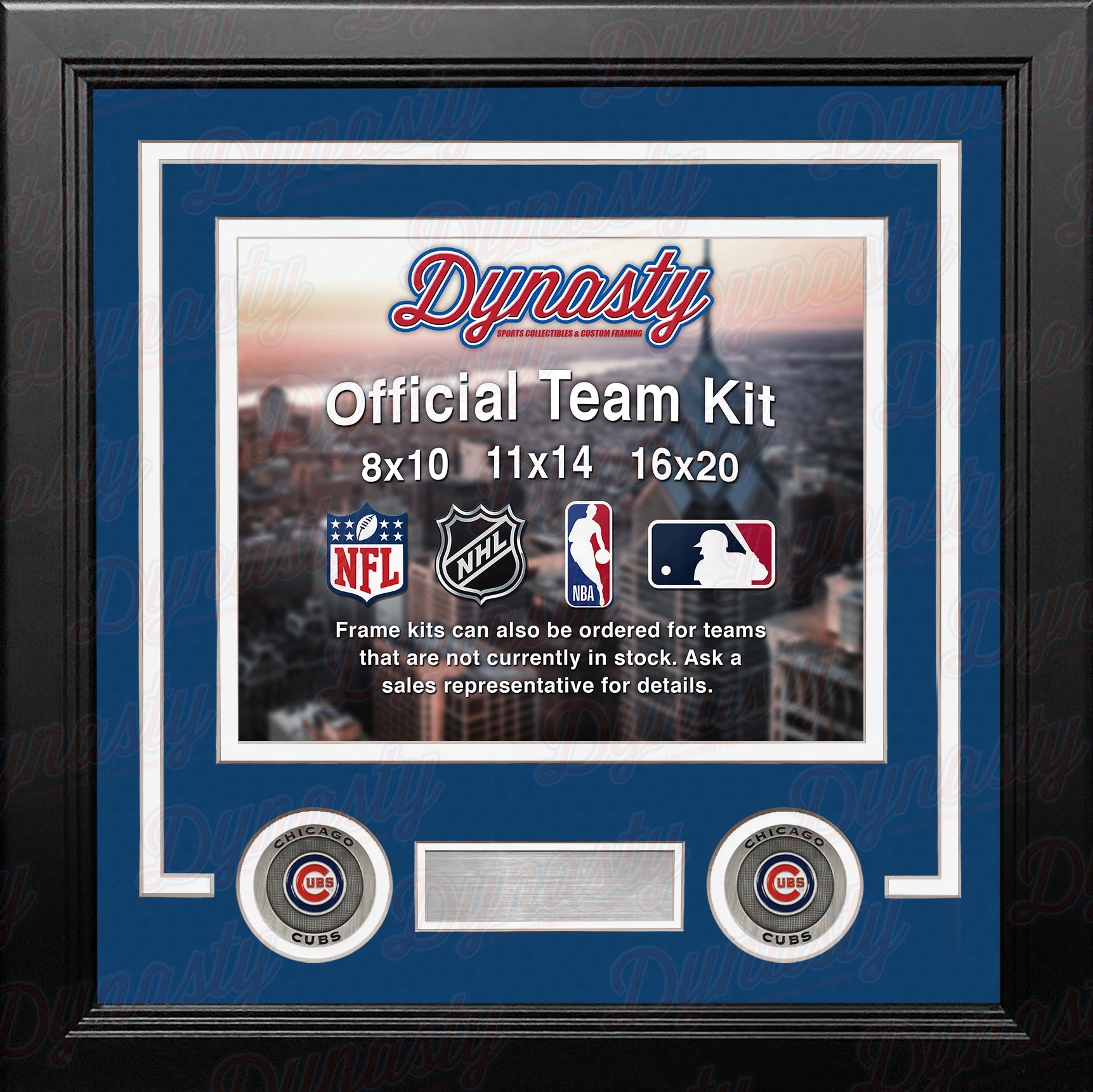 Chicago Cubs Custom MLB Baseball 11x14 Picture Frame Kit (Multiple Colors) 2