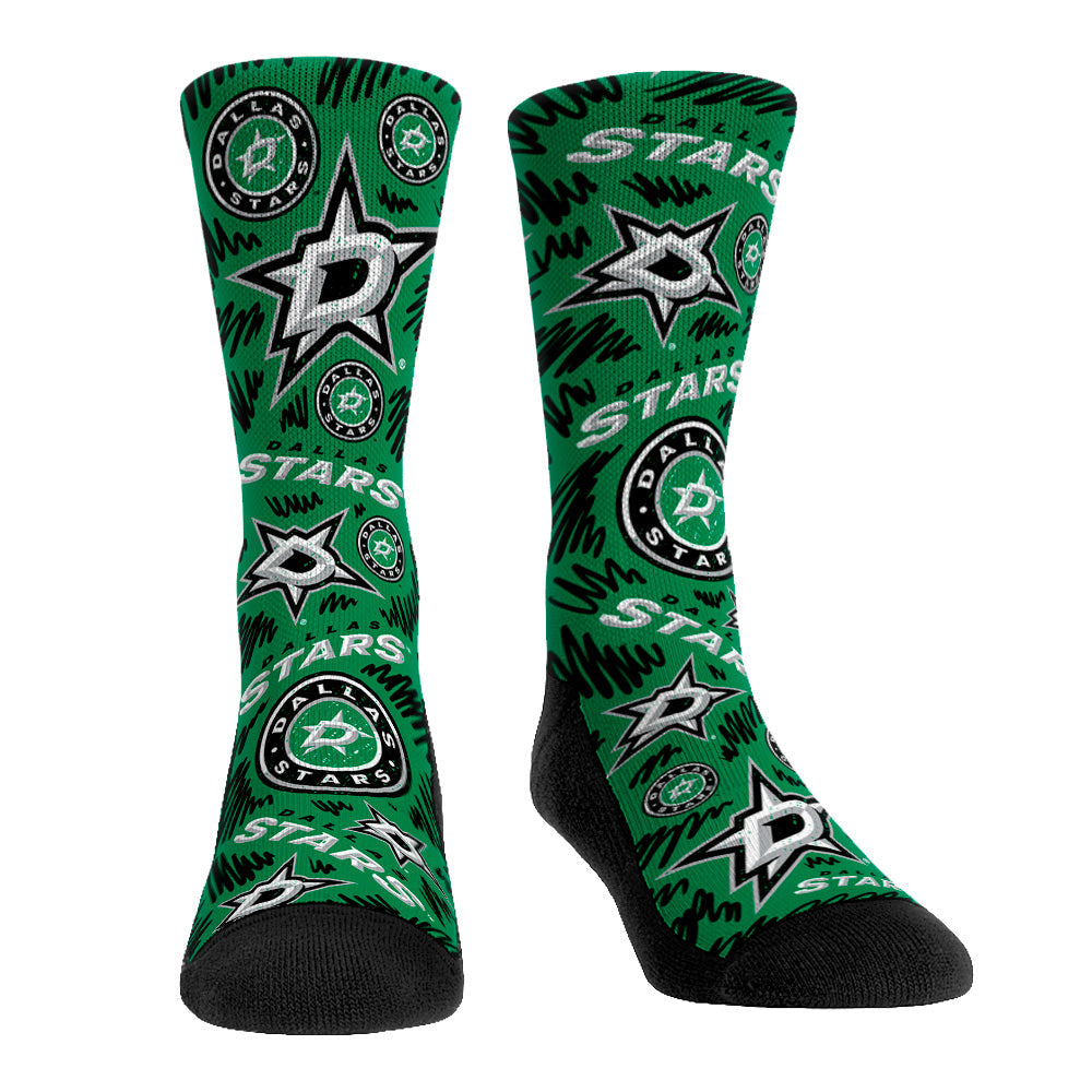 Dallas Stars - Logo Sketch | Rock 'Em Socks