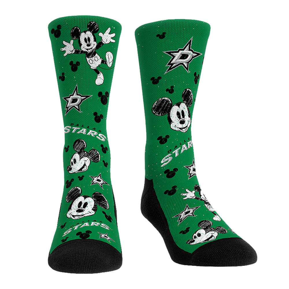 Dallas Stars - Disney - Mickey Sketch | Rock 'Em Socks