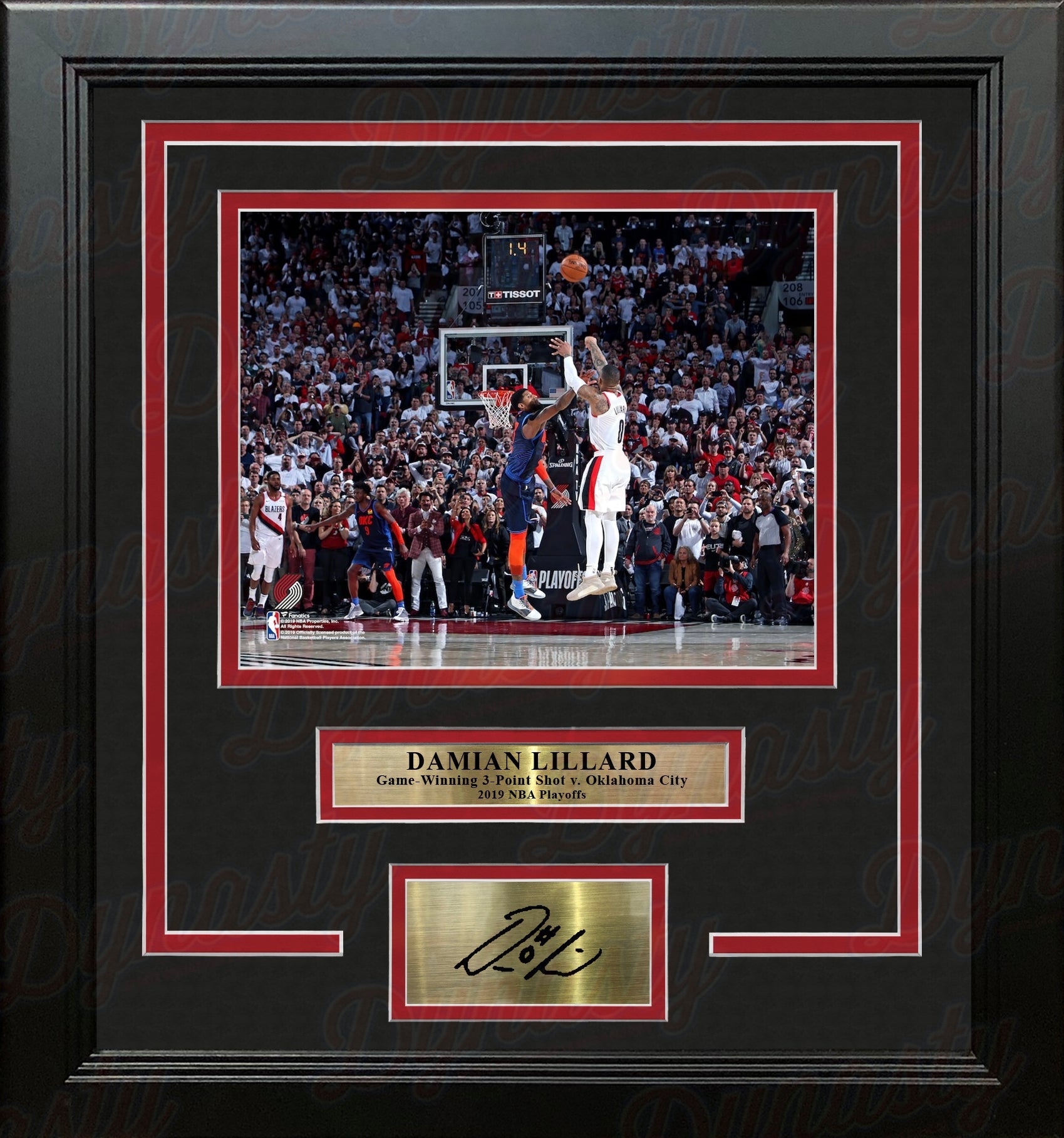 Damian Lillard Trail Blazers Game-Winning Shot v. Thunder 8x10 Framed Photo with Engraved Autograph 1