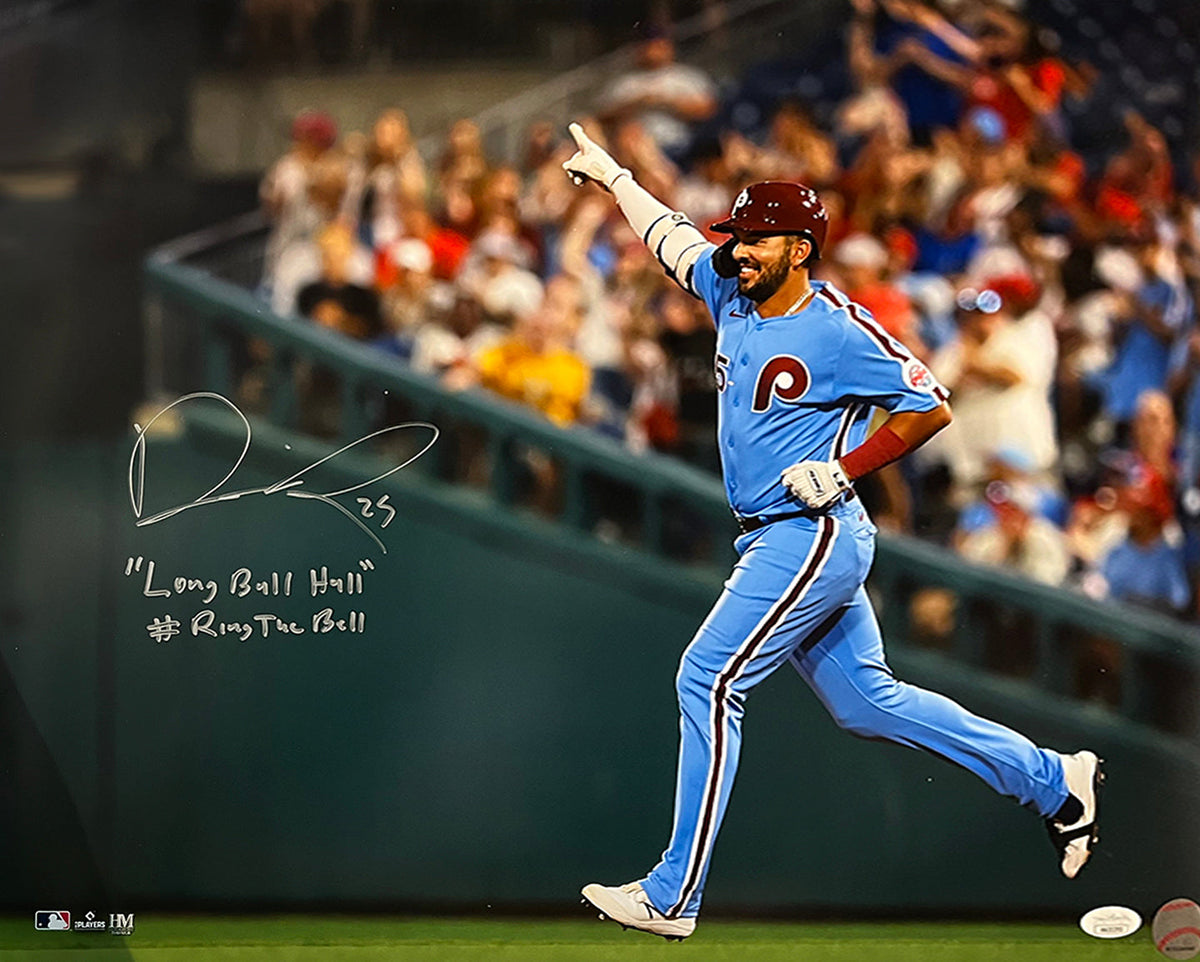 Darick Hall Runs The Bases Philadelphia Phillies Autographed Baseball Photo 5