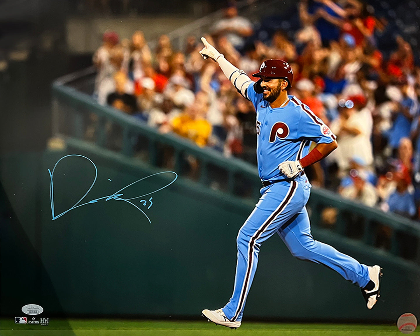 Darick Hall Runs The Bases Philadelphia Phillies Autographed Baseball Photo 6