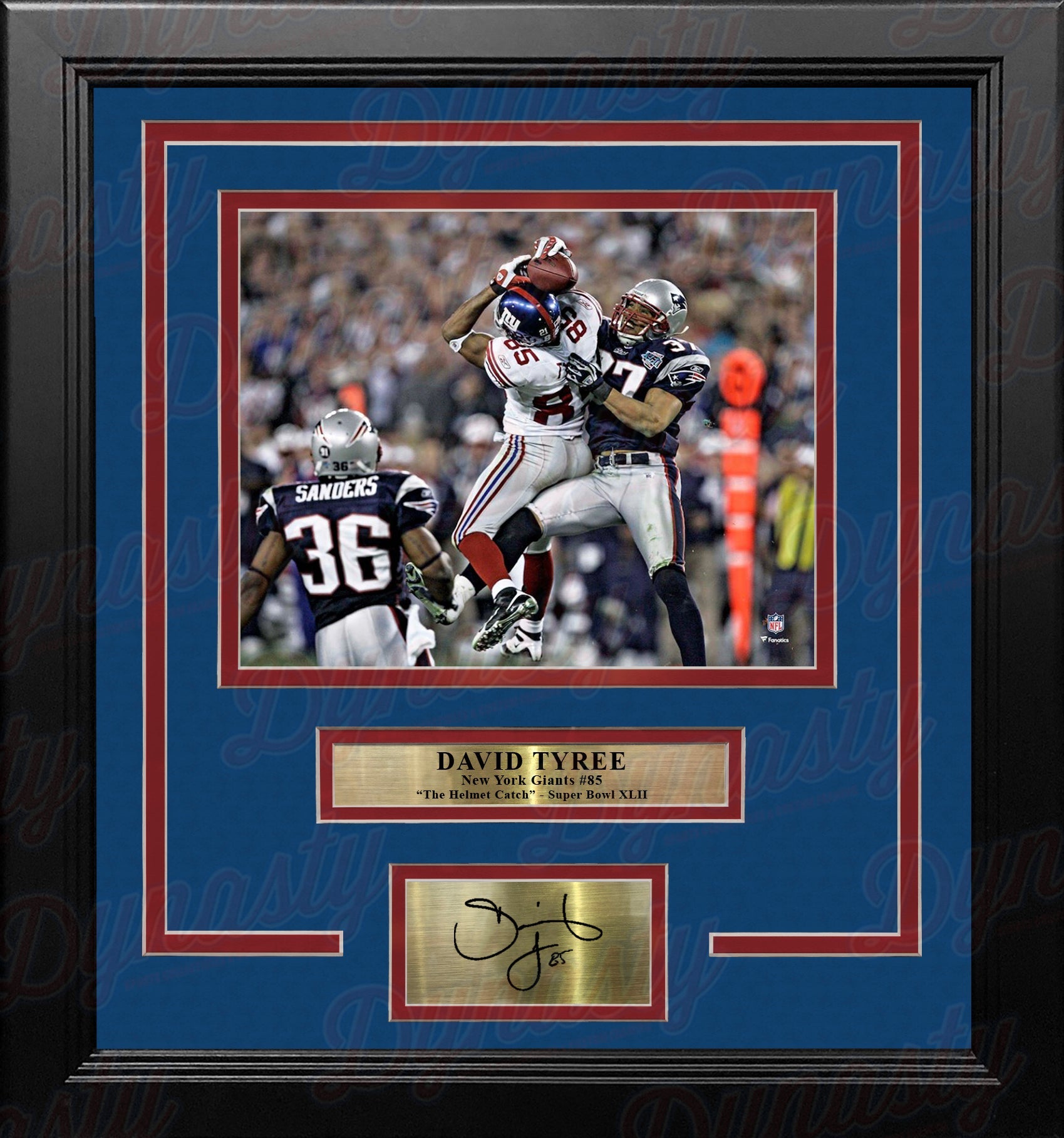 David Tyree Super Bowl XLII Helmet Catch New York Giants 8x10 Framed Photo with Engraved Autograph 1