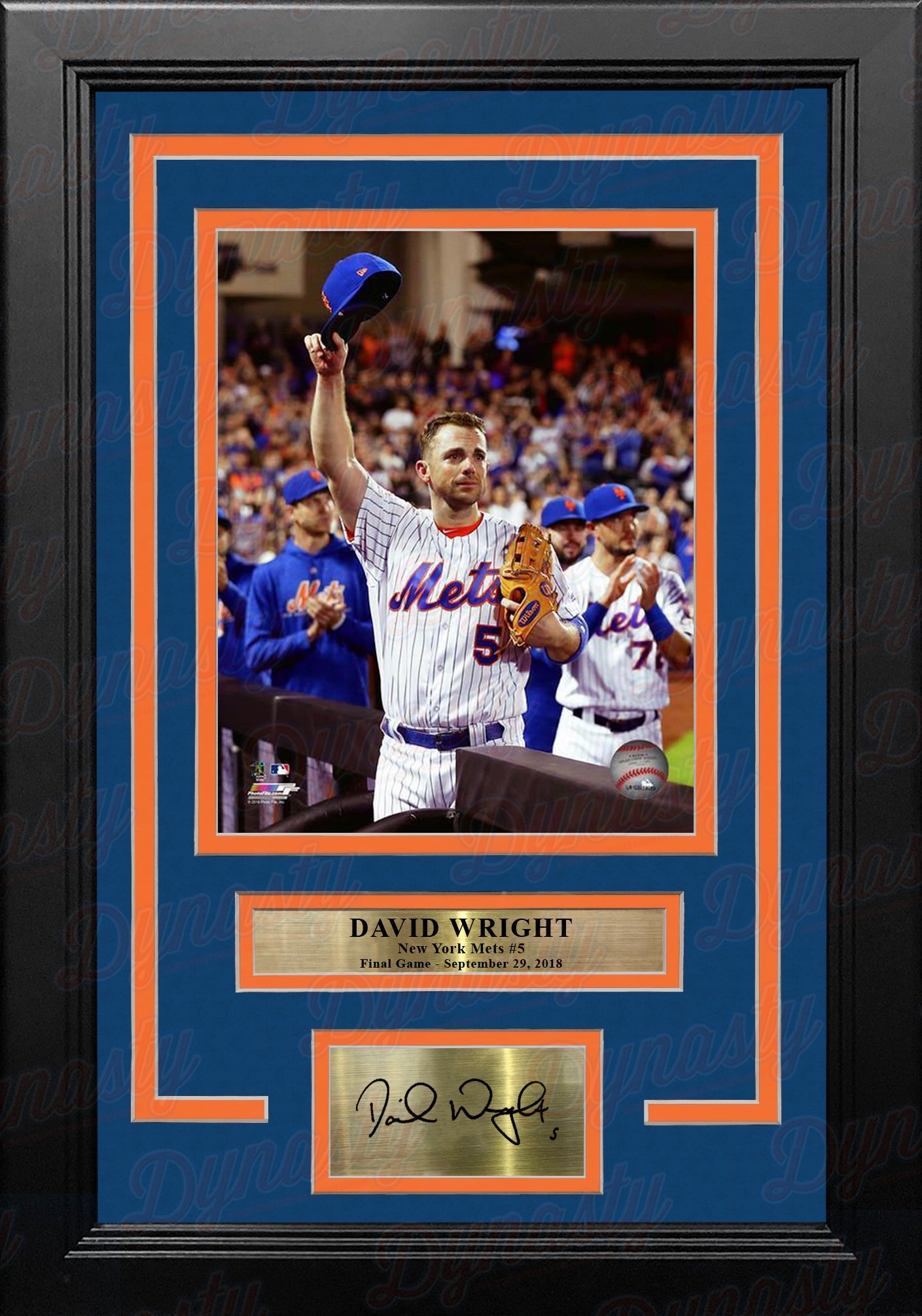David Wright Final Game New York Mets 8" x 10" Framed Baseball Photo with Engraved Autograph 1