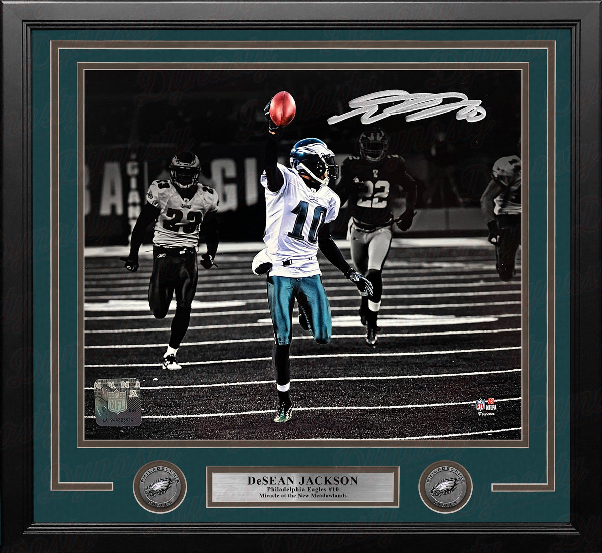 DeSean Jackson Miracle at the New Meadowlands Philadelphia Eagles Autographed 16" x 20" Framed Photo 1