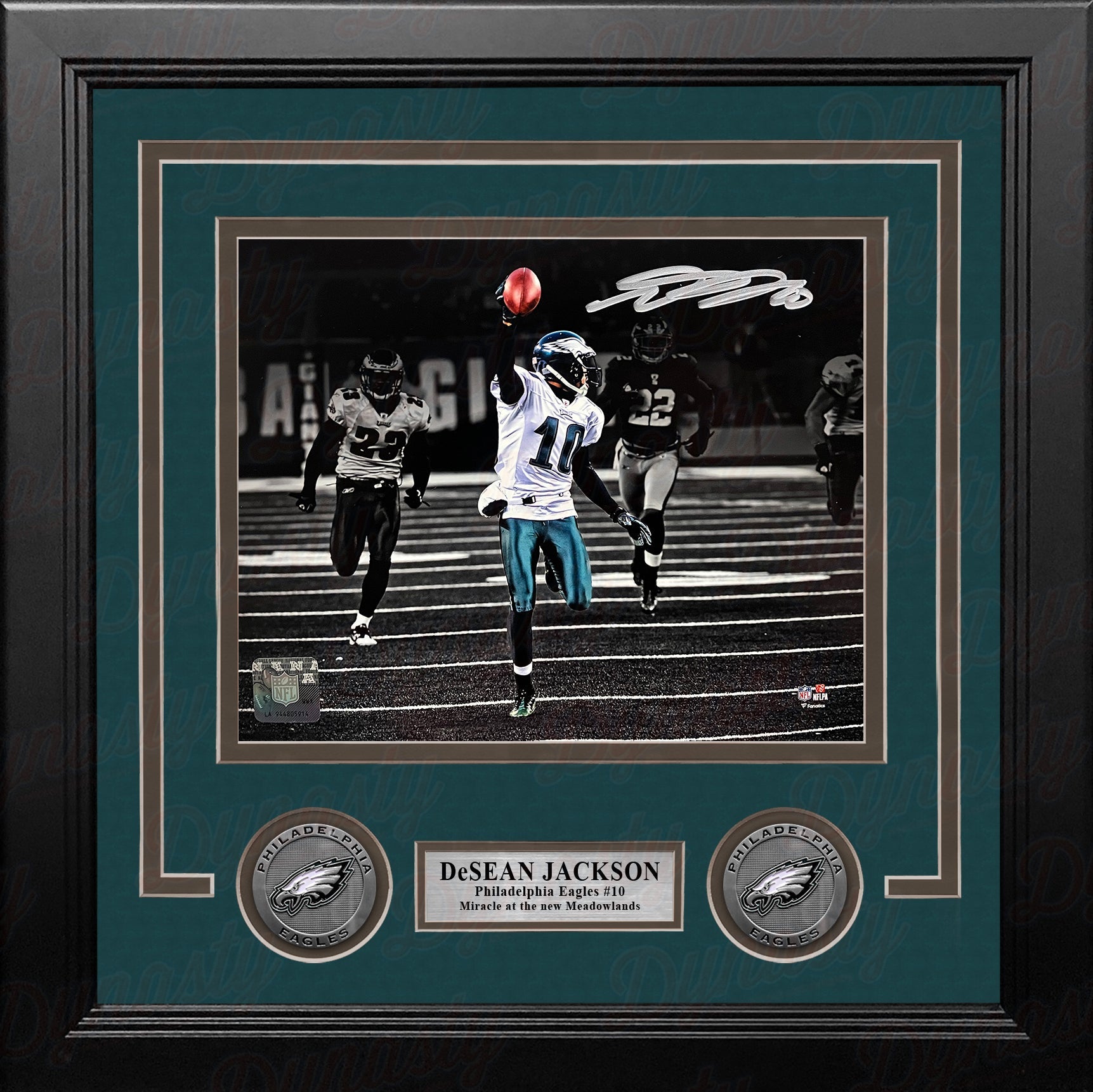 DeSean Jackson Miracle at the New Meadowlands Philadelphia Eagles Autographed 8" x 10" Framed Photo 1
