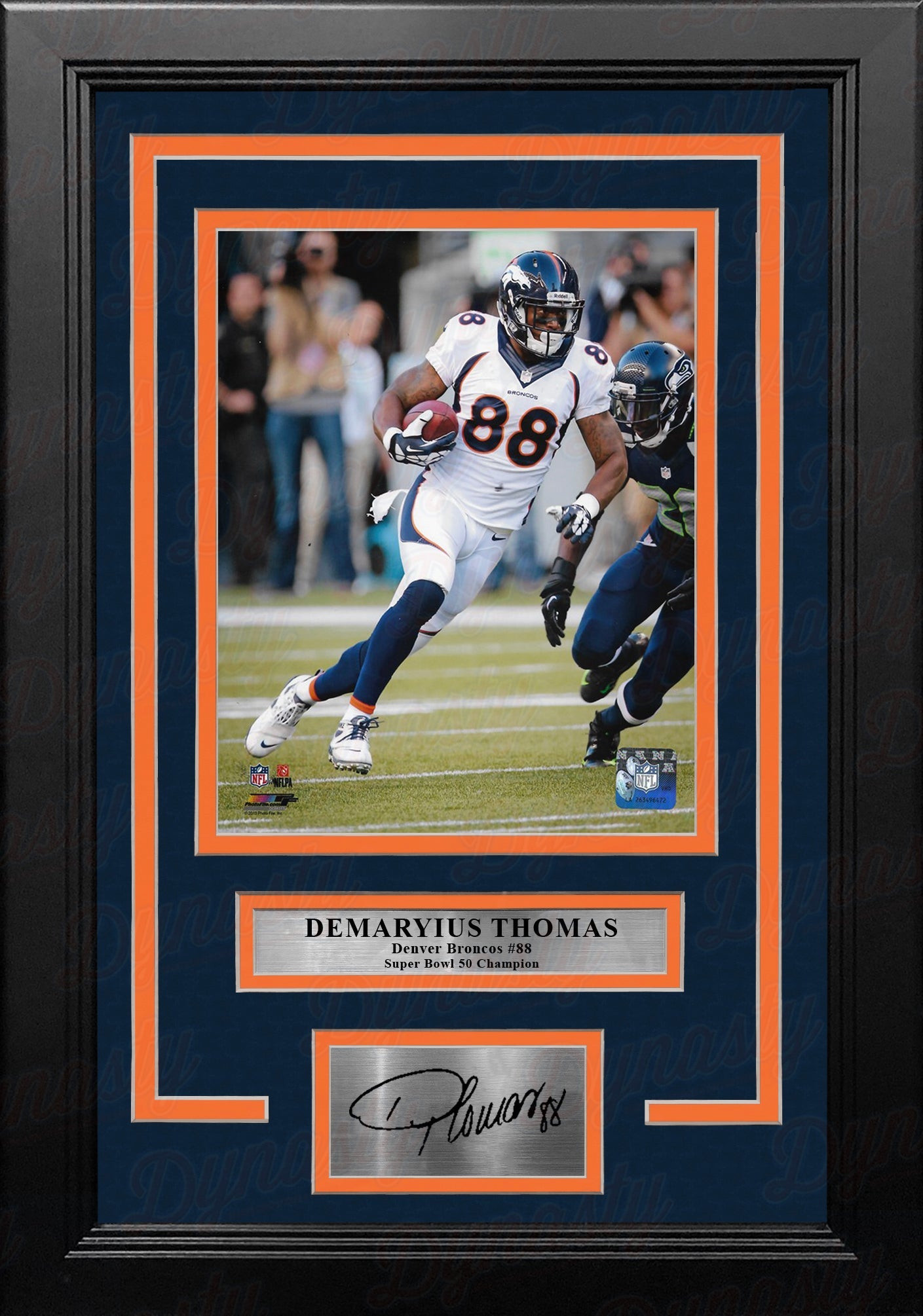 Demaryius Thomas in Action Denver Broncos 8" x 10" Framed Football Photo with Engraved Autograph 1