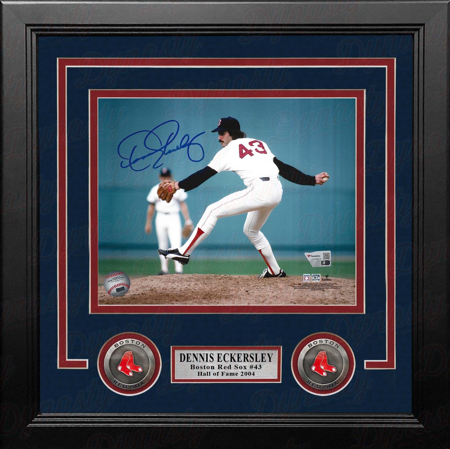 Dennis Eckersley in Action Boston Red Sox Autographed 8" x 10" Framed Baseball Photo 1