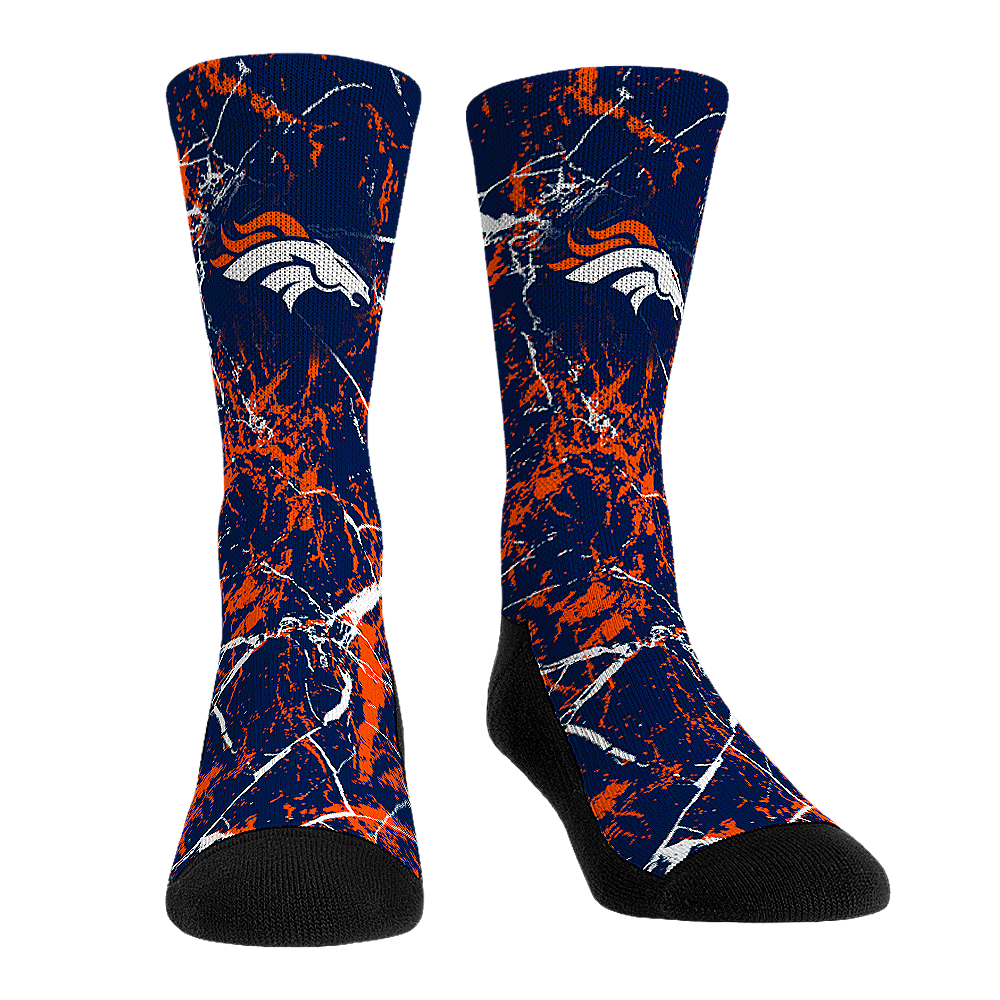 Denver Broncos - Cracked Marble | Rock 'Em Socks 1