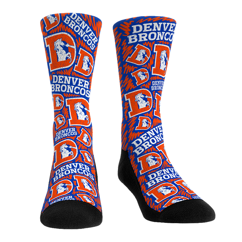 Denver Broncos - Throwback Logo Sketch | Rock 'Em Socks 1
