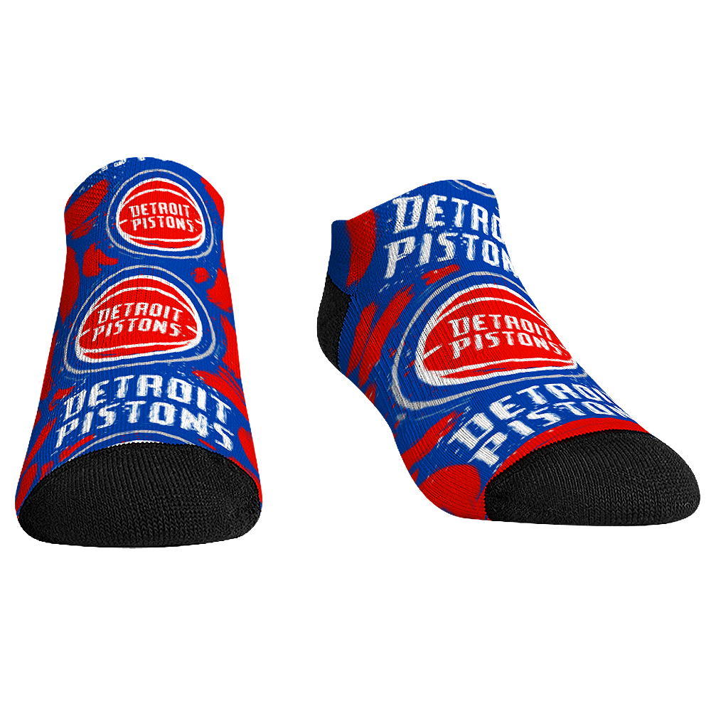 Detroit Pistons - Low Cut  - Logo Paint | Rock 'Em Socks 1
