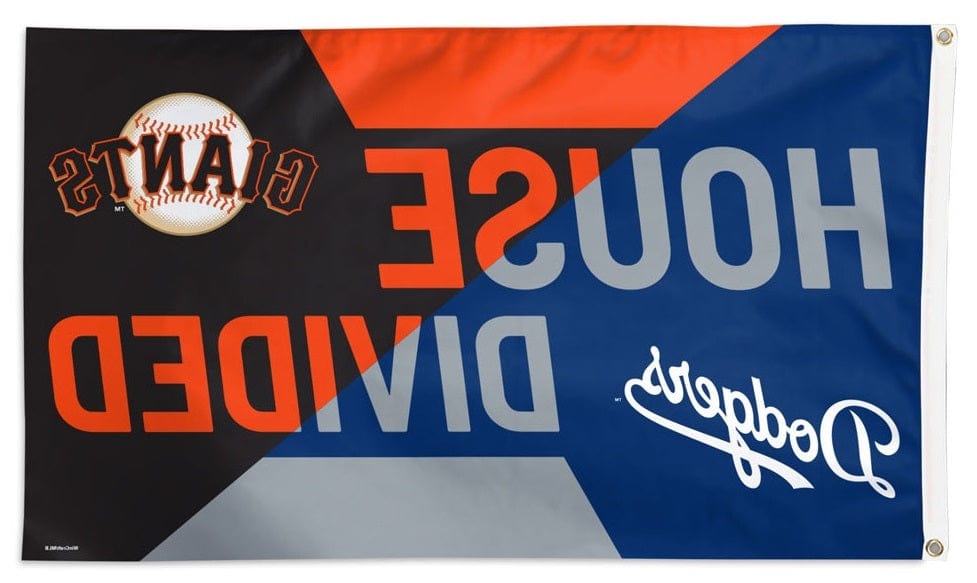 Dodgers vs Giants Flag 3x5 House Divided Rivalry