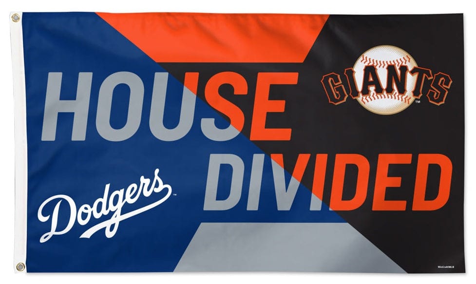 Dodgers vs Giants Flag 3x5 House Divided Rivalry