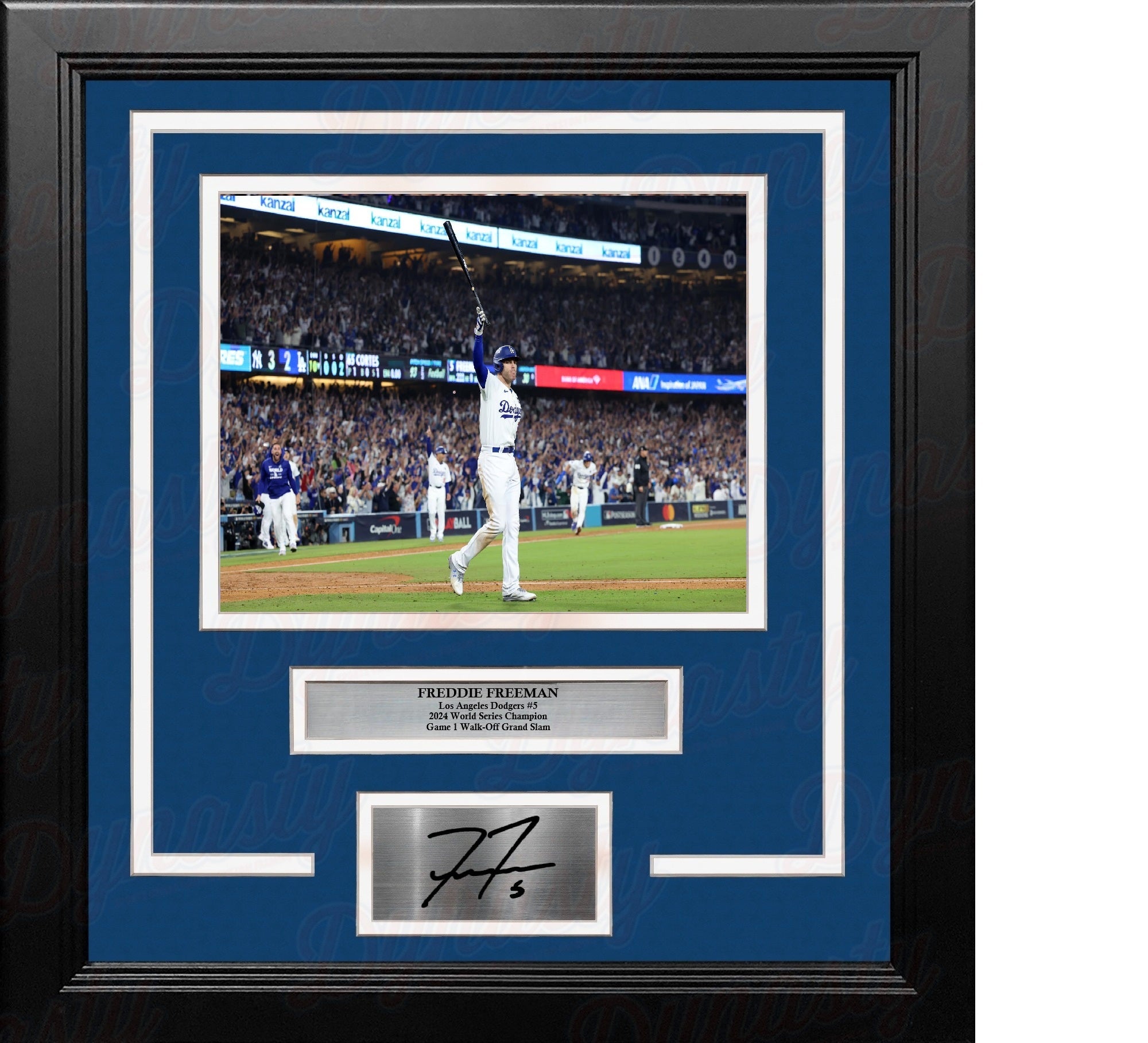 Freddie Freeman Walk-Off Grand Slam LA Dodgers 8x10 Framed Landscape Photo with Engraved Autograph 1
