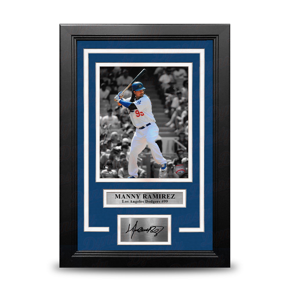 Manny Ramirez Los Angeles Dodgers 8" x 10" Framed Spotlight Baseball Photo with Engraved Autograph 1
