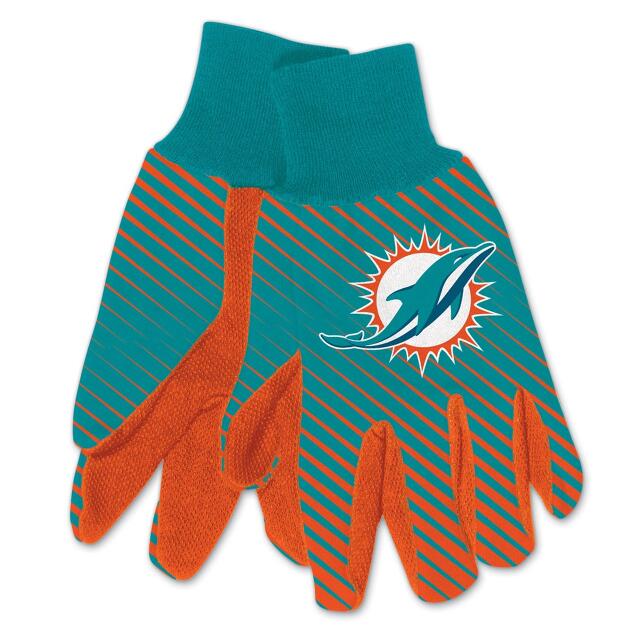 Miami Dolphins Adult Two-Tone Gloves 1