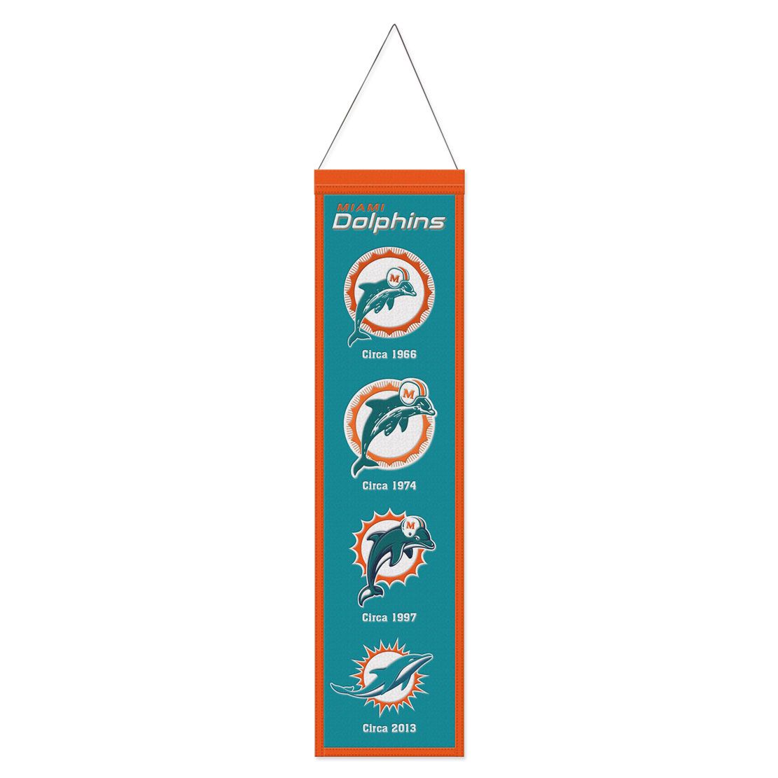 Miami Dolphins 8" x 32" Wool Banner 1