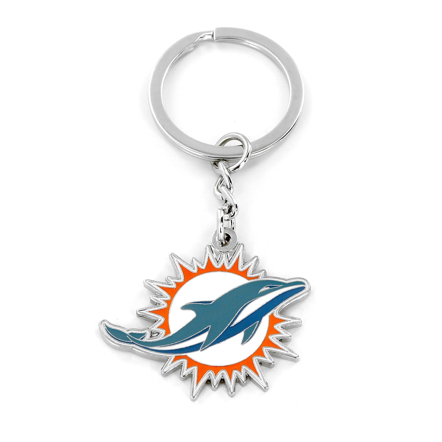Miami Dolphins Metal Logo Keychain 1